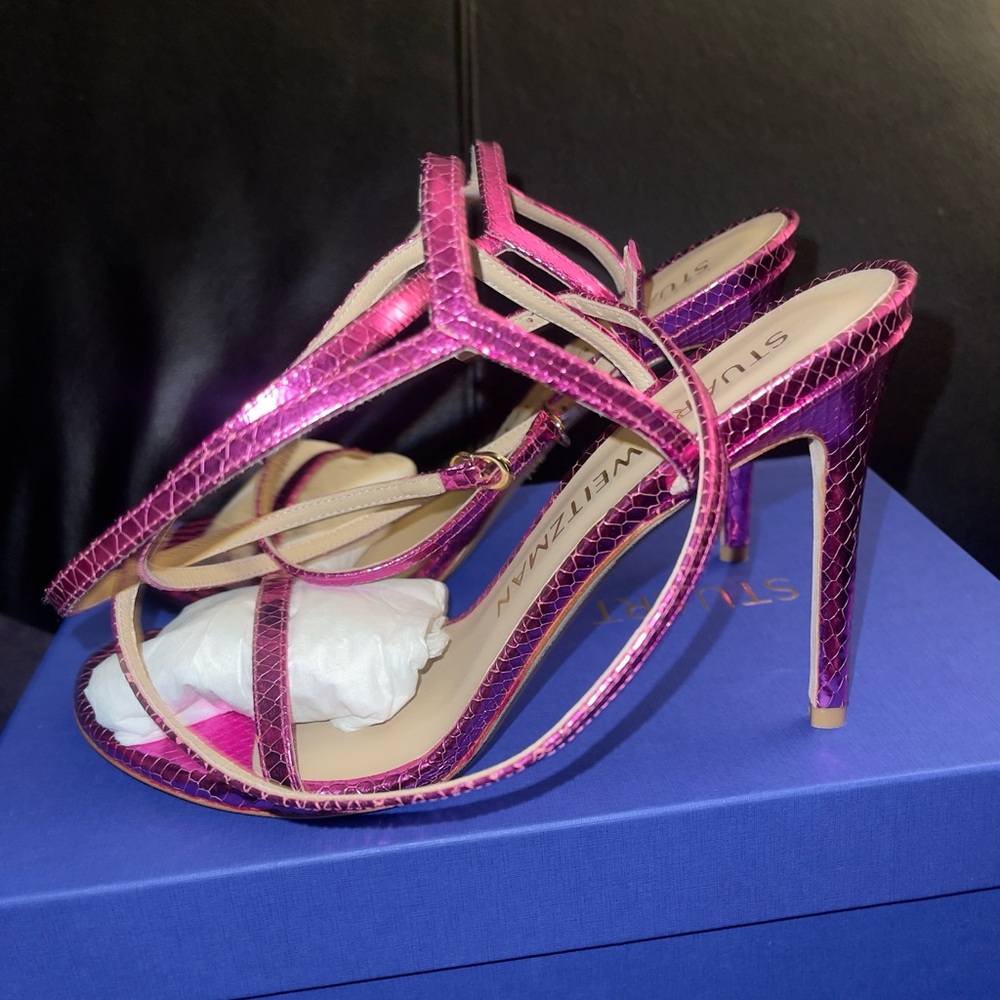 STUART WEITZMAN
Barelynude 100 Wrap Sandal NUDIST LEATHER PINK Size 8.5 NWB